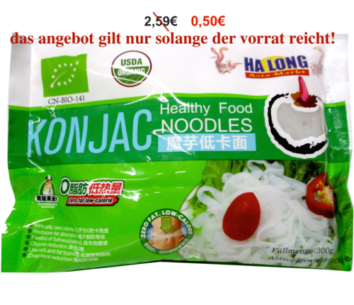 SALE % Shirataki Nudeln-Fettuccine aus Konjakwurzel 5er Pack, nur 0,50€/Pack